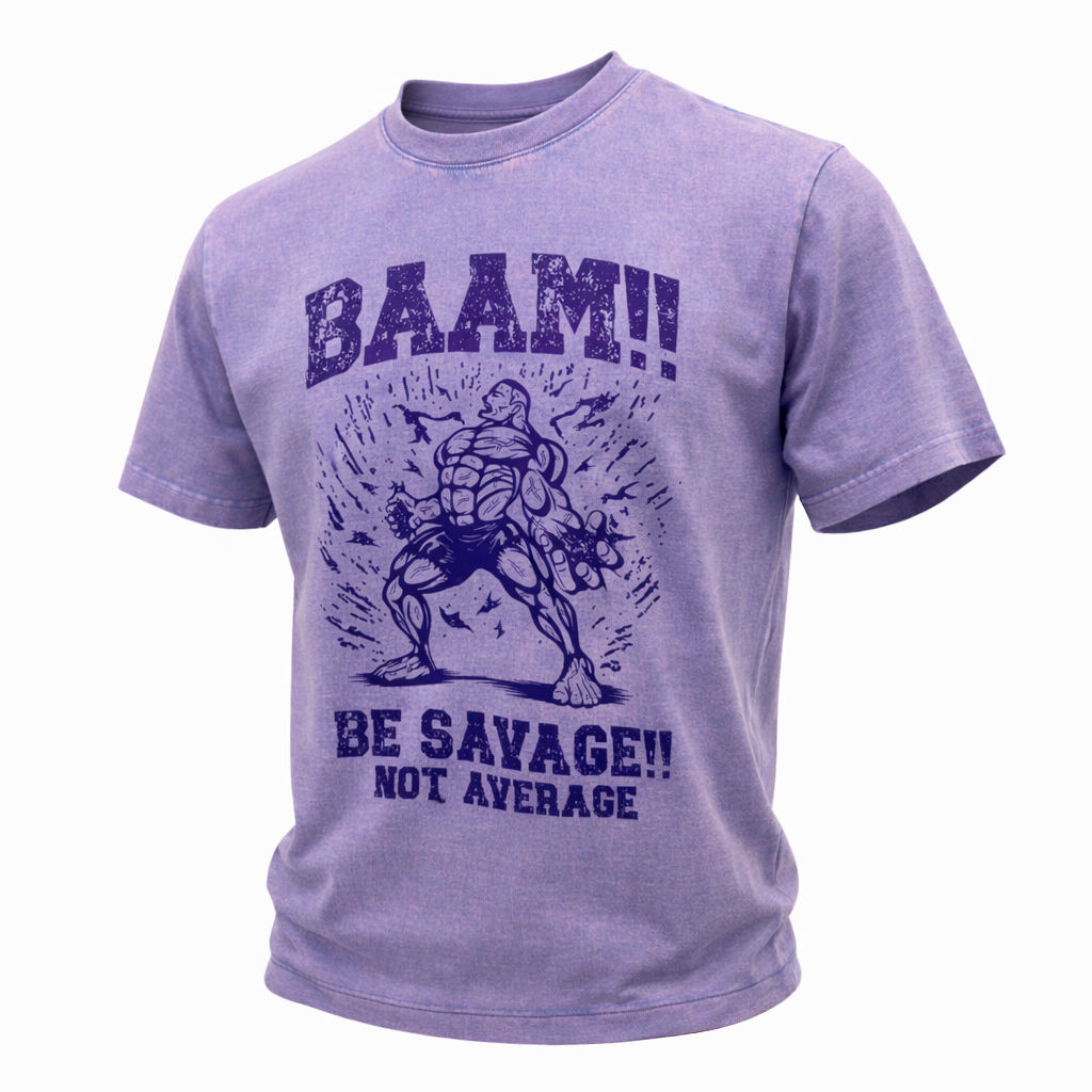 BAAM Savage T-Shirt Purple Acid Washed M