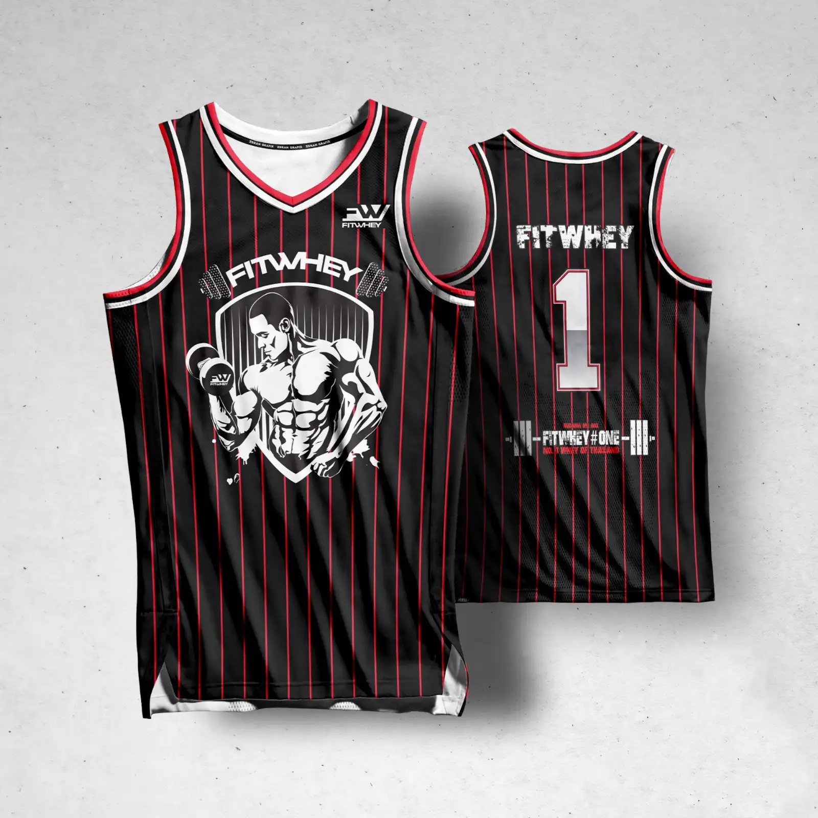 Basket Ball Shirt No. 1 Black 2XL