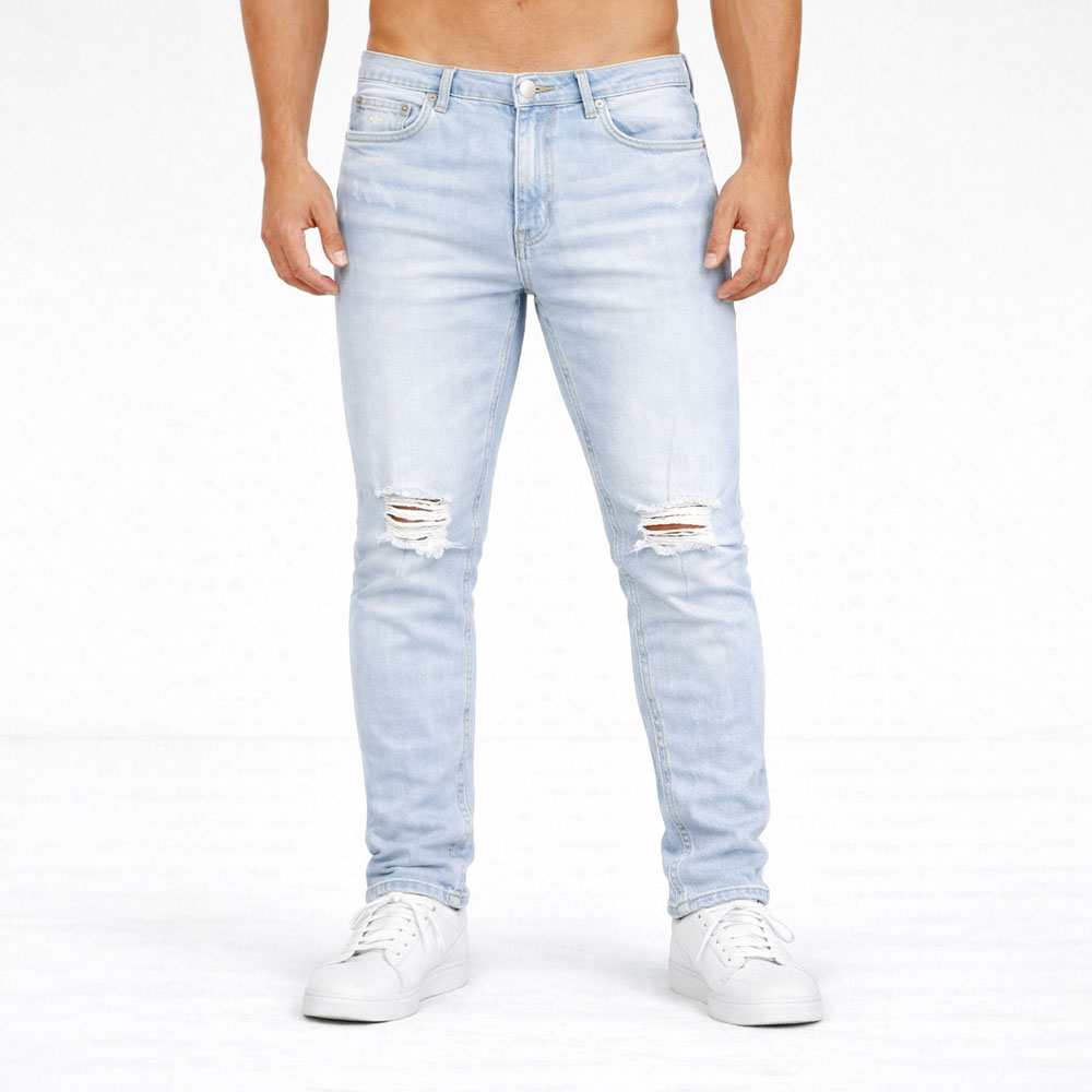 REGULAR FIT JEANS Light Wash (Ripped) Size 36