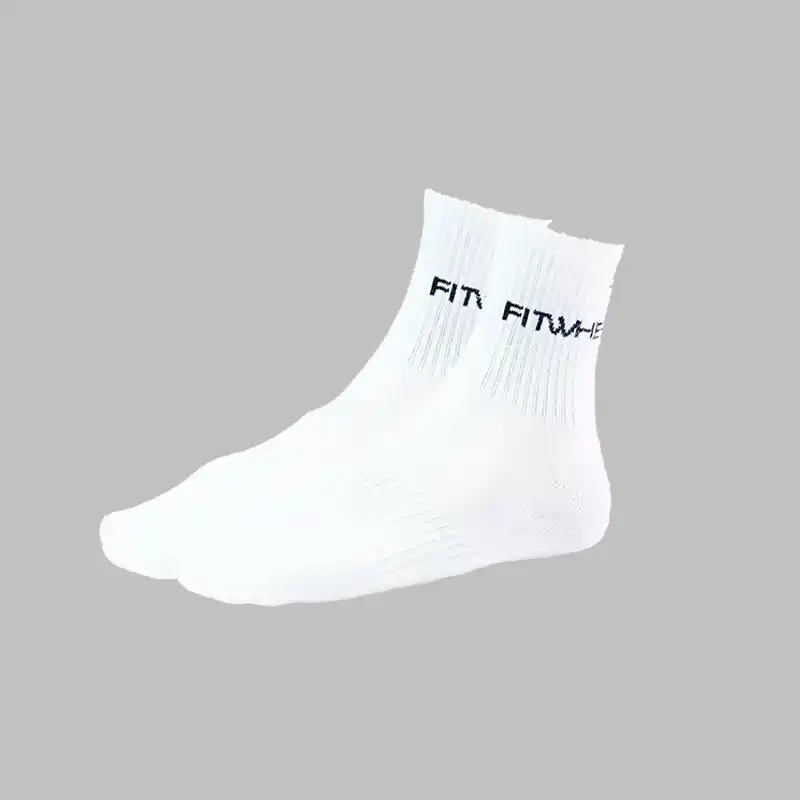 Fitwhey Sock Short - Free size White with black text