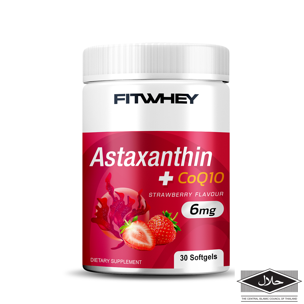 Astaxanthin 6mg + CoQ10 30 softgels Strawberry
